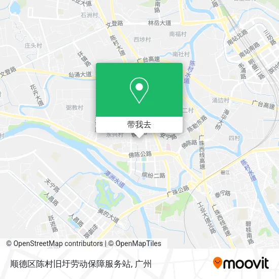 顺德区陈村旧圩劳动保障服务站地图
