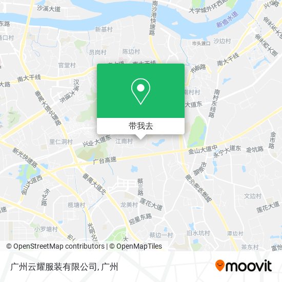 广州云耀服装有限公司地图