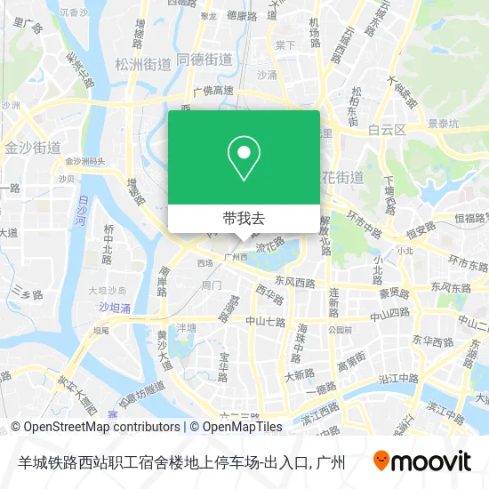 羊城铁路西站职工宿舍楼地上停车场-出入口地图