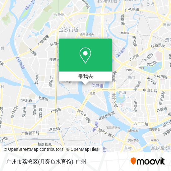 广州市荔湾区(月亮鱼水育馆)地图