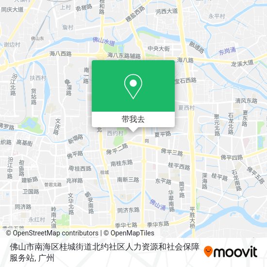 佛山市南海区桂城街道北约社区人力资源和社会保障服务站地图