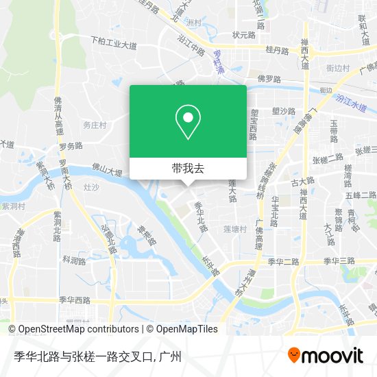 季华北路与张槎一路交叉口地图