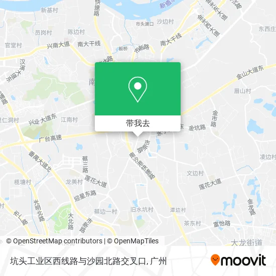 坑头工业区西线路与沙园北路交叉口地图