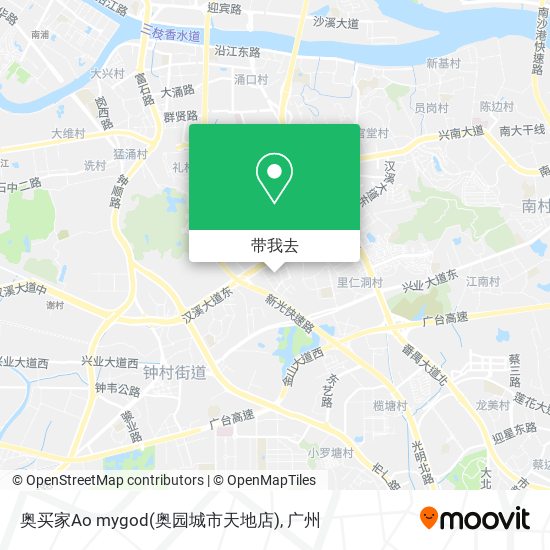 奥买家Ao mygod(奥园城市天地店)地图