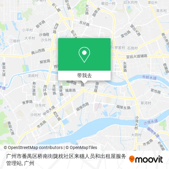 广州市番禺区桥南街陇枕社区来穗人员和出租屋服务管理站地图
