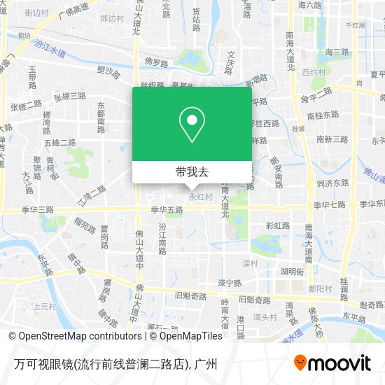 万可视眼镜(流行前线普澜二路店)地图