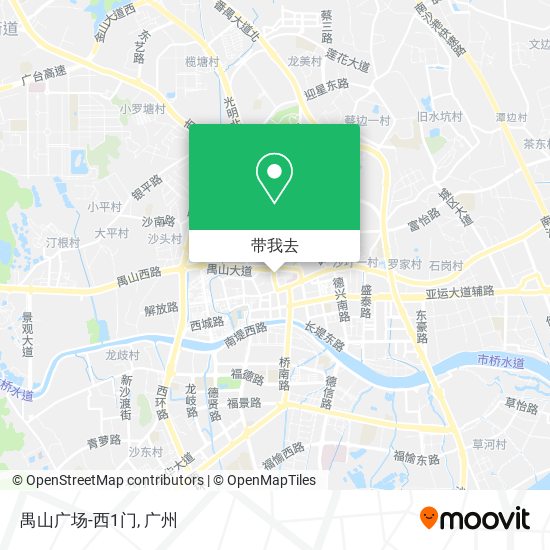 禺山广场-西1门地图