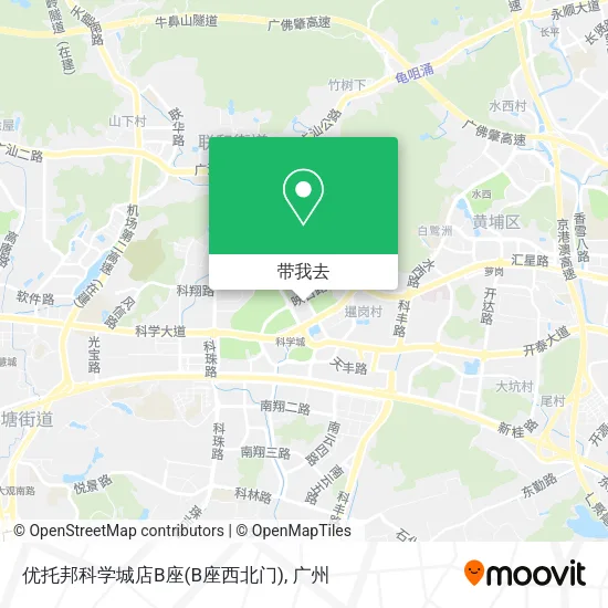 优托邦科学城店B座(B座西北门)地图