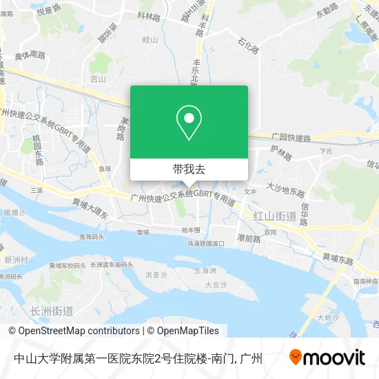 中山大学附属第一医院东院2号住院楼-南门地图
