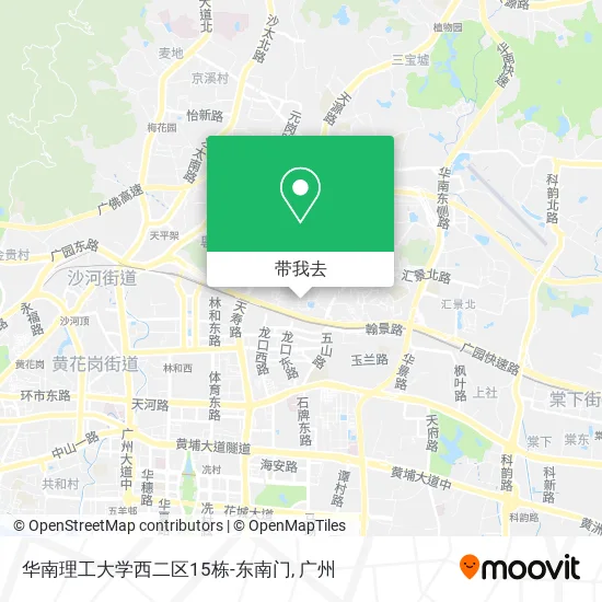华南理工大学西二区15栋-东南门地图