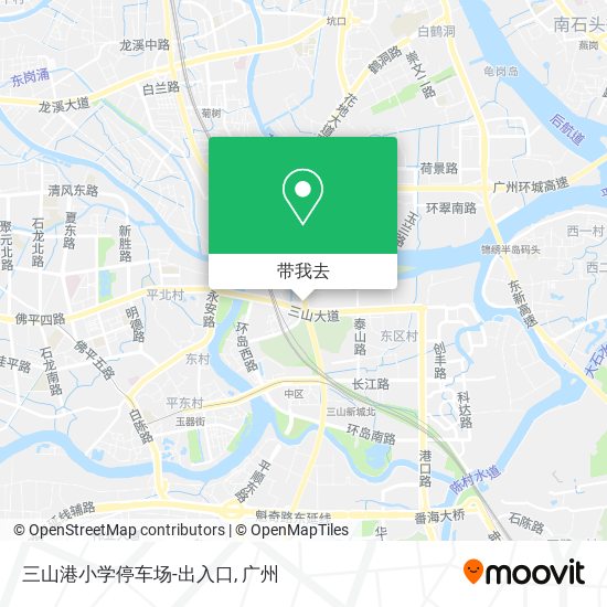 三山港小学停车场-出入口地图