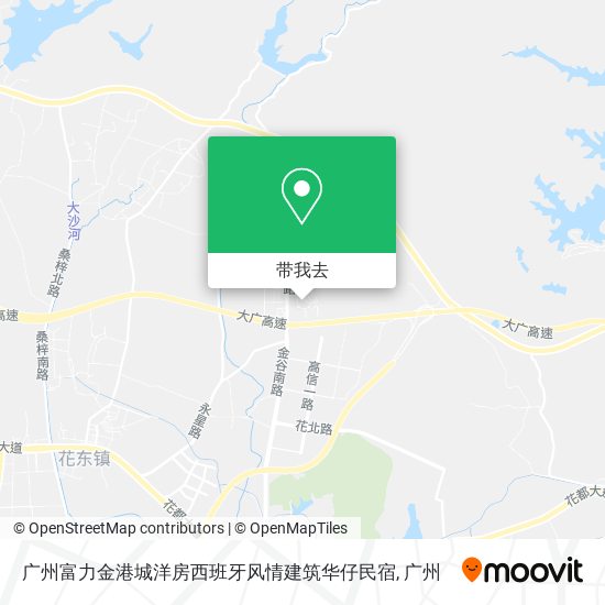 广州富力金港城洋房西班牙风情建筑华仔民宿地图