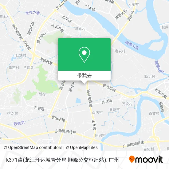 k371路(龙江环运城管分局-顺峰公交枢纽站)地图