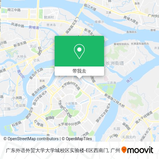 广东外语外贸大学大学城校区实验楼-E区西南门地图