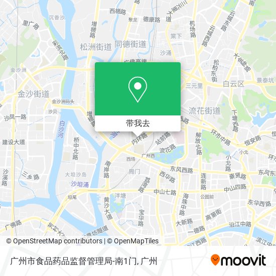 广州市食品药品监督管理局-南1门地图