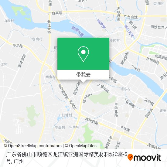广东省佛山市顺德区龙江镇亚洲国际精美材料城C座-5号地图