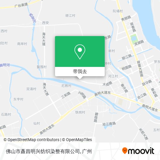 佛山市矗昌明兴纺织染整有限公司地图