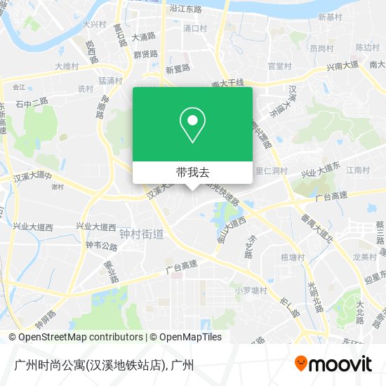 广州时尚公寓(汉溪地铁站店)地图