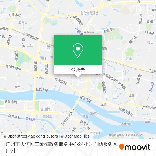 广州市天河区车陂街政务服务中心24小时自助服务区地图