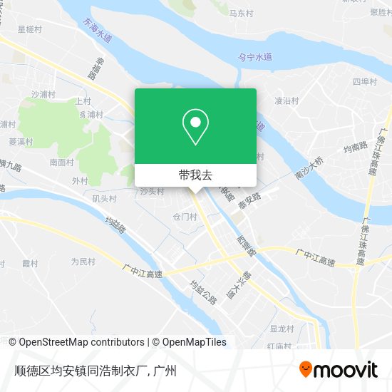 顺德区均安镇同浩制衣厂地图