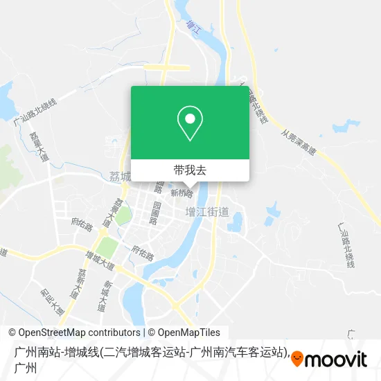 广州南站-增城线(二汽增城客运站-广州南汽车客运站)地图