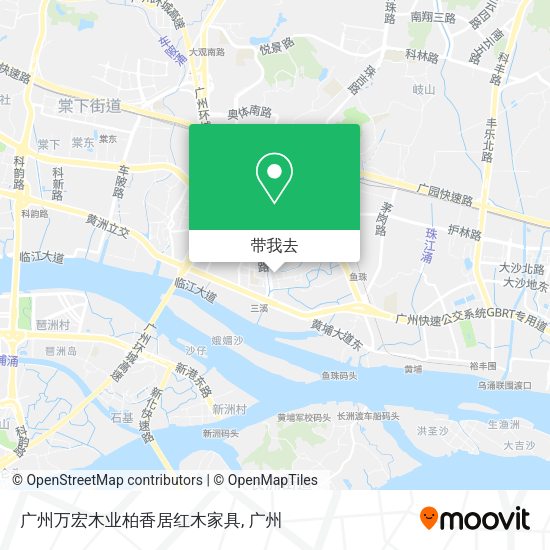 广州万宏木业柏香居红木家具地图