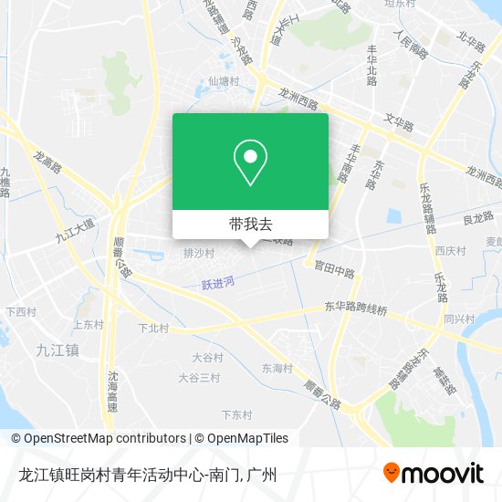 龙江镇旺岗村青年活动中心-南门地图