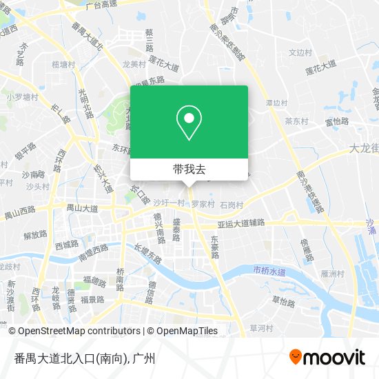 番禺大道北入口(南向)地图