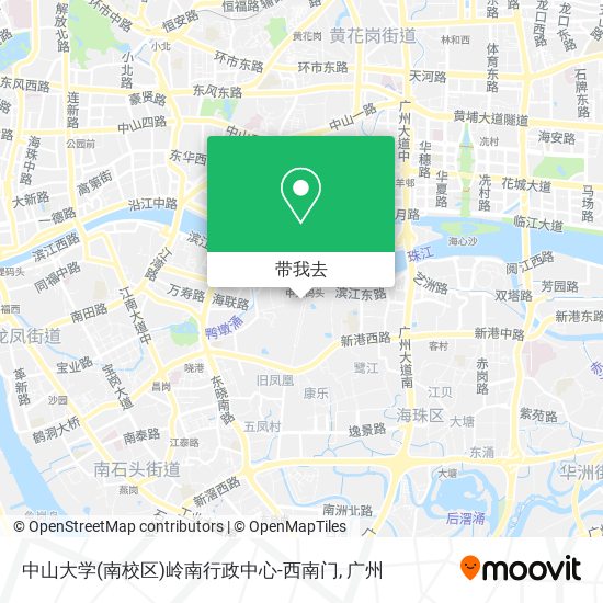 中山大学(南校区)岭南行政中心-西南门地图