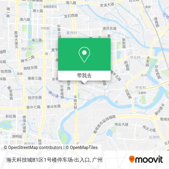 瀚天科技城B1区1号楼停车场-出入口地图
