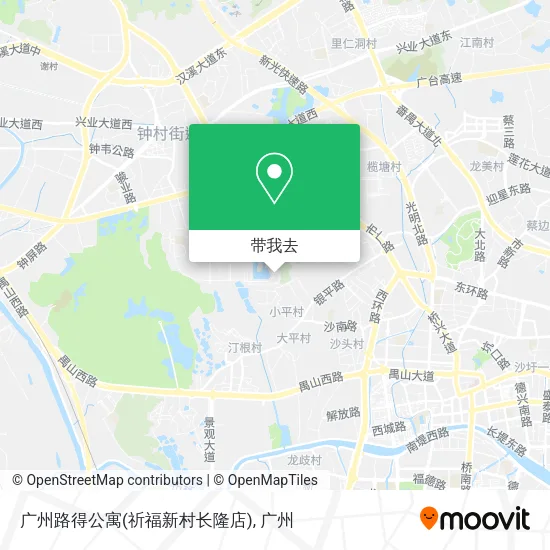 广州路得公寓(祈福新村长隆店)地图