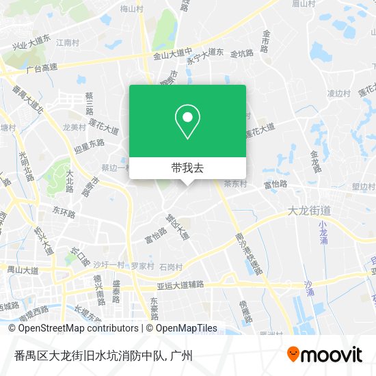 番禺区大龙街旧水坑消防中队地图