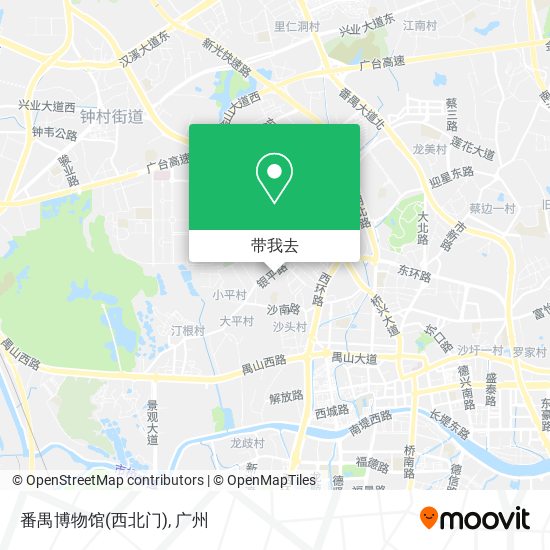 番禺博物馆(西北门)地图
