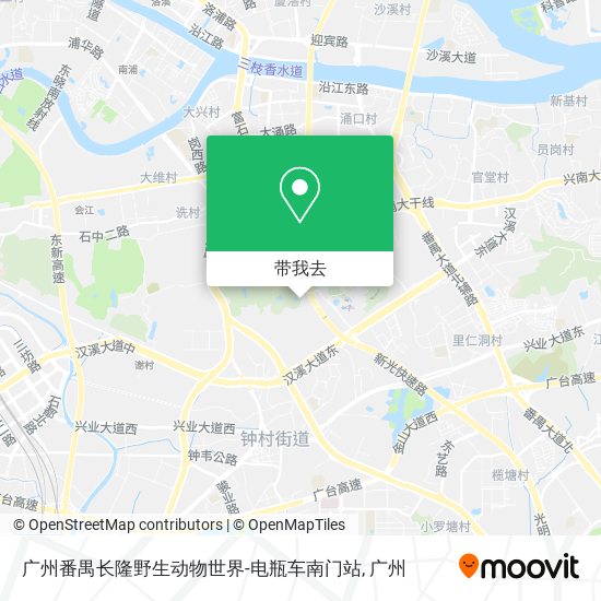 广州番禺长隆野生动物世界-电瓶车南门站地图