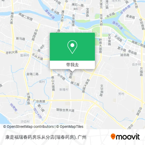 康是福瑞春药房乐从分店地图