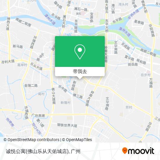 诚悦公寓(佛山乐从天佑城店)地图
