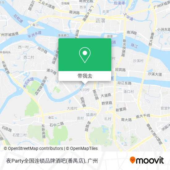 夜Party全国连锁品牌酒吧(番禺店)地图