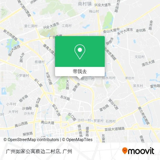 广州如家公寓蔡边二村店地图