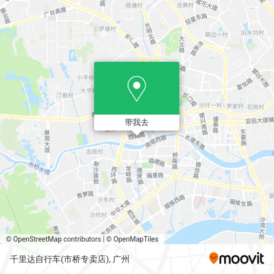 千里达自行车(市桥专卖店)地图