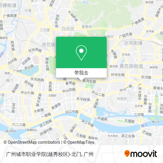 广州城市职业学院(越秀校区)-北门地图
