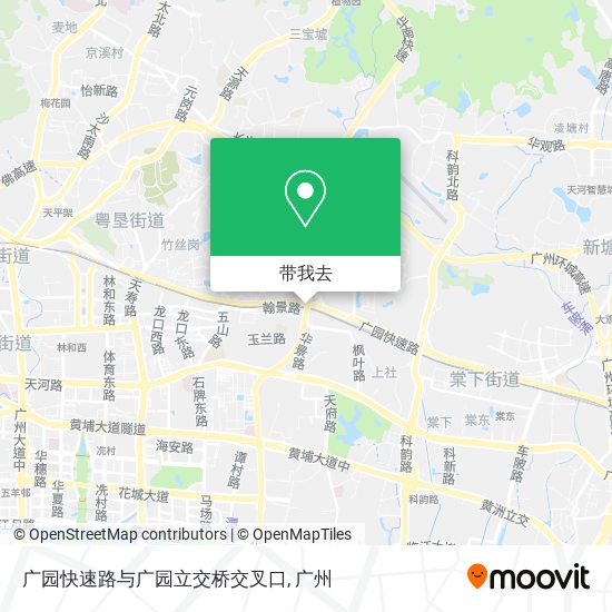 广园快速路与广园立交桥交叉口地图