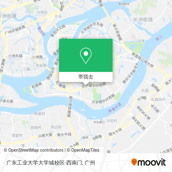 广东工业大学大学城校区-西南门地图