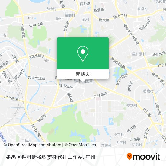 番禺区钟村街税收委托代征工作站地图