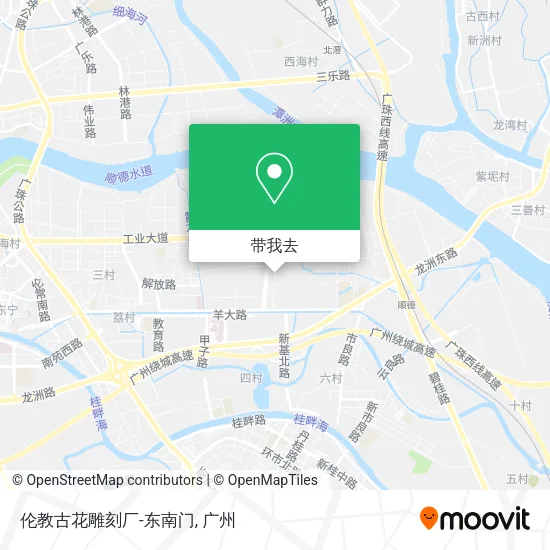 伦教古花雕刻厂-东南门地图