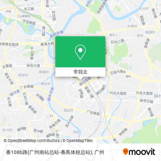 番108b路(广州南站总站-番禺体校总站)地图