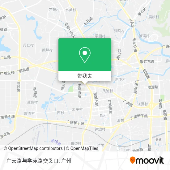 广云路与学苑路交叉口地图