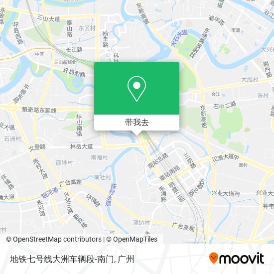 地铁七号线大洲车辆段-南门地图