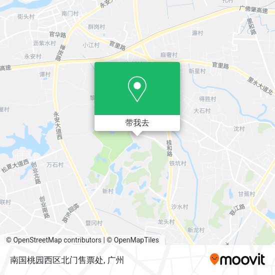 南国桃园西区北门售票处地图