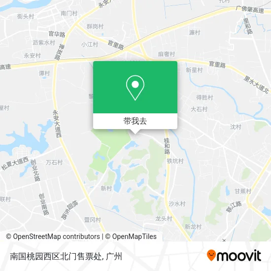 南国桃园西区北门售票处地图