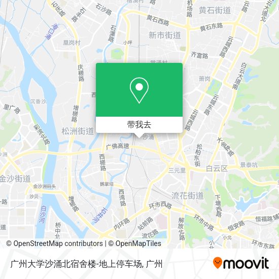 广州大学沙涌北宿舍楼-地上停车场地图